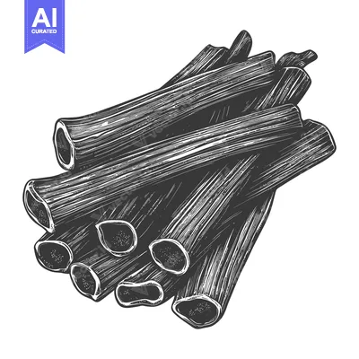 Aset premium populer: A monochrome artistic illustration of many cylindrical pieces grouped