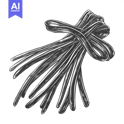Aset premium populer: A bundled illustration depicts elongated leaves with a tied ribbon