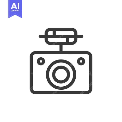 Aset premium populer: Sleek Dashcam Icon: Modern Automotive Safety Technology Symbol