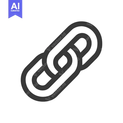 Premium design asset: Interlocked Chain Links: Bold Graphic Symbol on White Background
