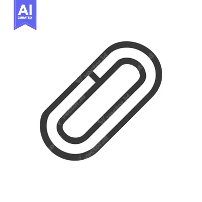 Premium design asset: Minimalist Paperclip Icon: Bold Outline on White Background, Modern De