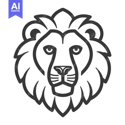 Popular premium asset: A simple graphic illustration featuring a lion head facing forward