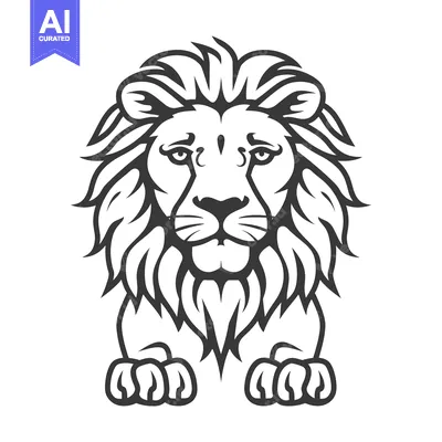 Popular premium asset: A regal lion illustration with bold lines and detailed mane