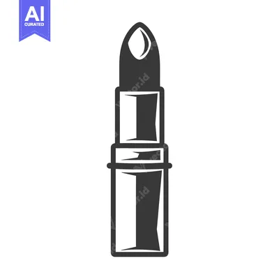Aset premium populer: A monochrome depiction of a single lipstick tube