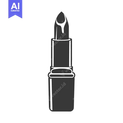 Aset premium populer: A black and white illustration of a lipstick tube