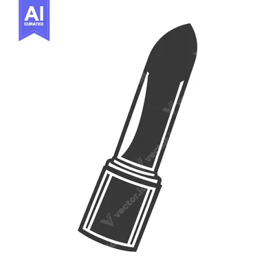 Aset premium populer: A stylized illustration depicting a lipstick tube on a white backgroun