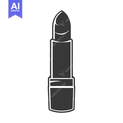 Aset premium populer: An isolated monochrome illustration of a beauty product lipstick item