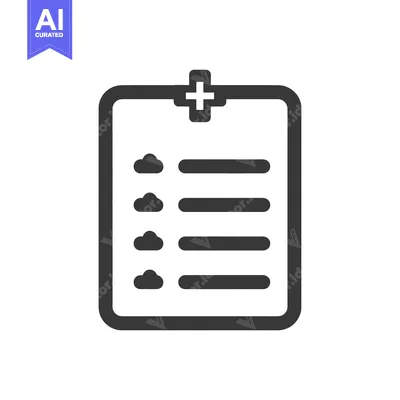 Aset premium populer: Medical Checklist Icon: Health Report with Cloud Data