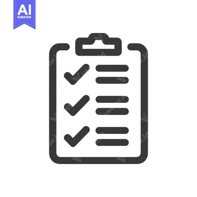 Aset premium populer: Completed Checklist Icon: Dark Gray Clipboard with Three Checkmarks an