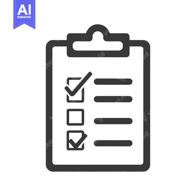 Aset desain premium: Checklist Icon with Tick Marks and Blank Spaces, Dark Gray