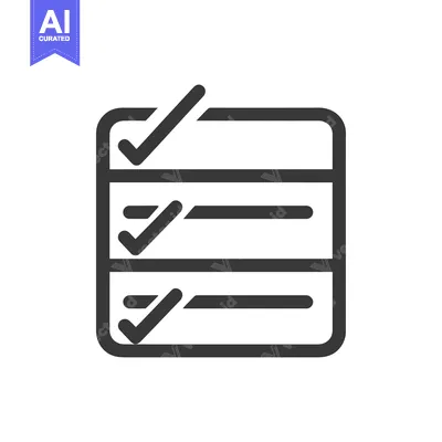 Aset desain premium: List Alt Check Icon Line Art Icon  5535