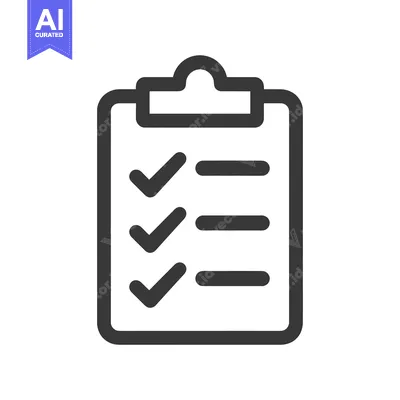 Aset premium populer: Minimalist Checklist Icon: Dark Gray Clipboard with Checkmarks and Lin