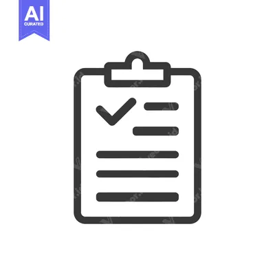 Aset premium populer: Completed Checklist Icon: Dark Gray Clipboard with Checkmark and Lines