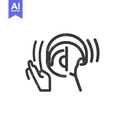 Aset desain premium: Human hands holding a record disc with sound waves emanating