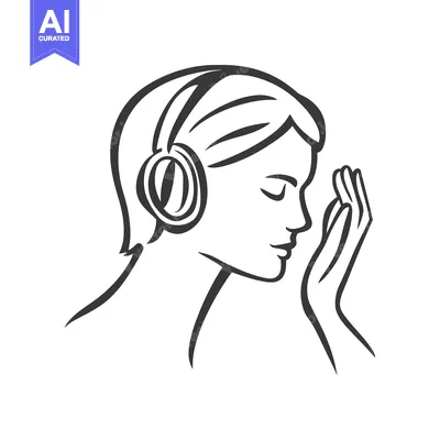 Popular premium asset: A woman wearing headphones holds her hand near her face