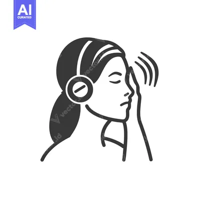 A person wearing headphones experiencing sound waves or pain