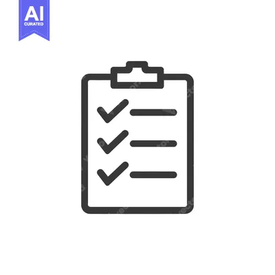 Aset premium populer: Completed Checklist Icon: Dark Gray Tick Marks on Clipboard