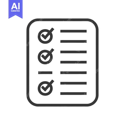 Aset desain premium: A stylized checklist featuring selected items with check marks