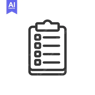Aset premium populer: Minimalist Clipboard Icon with Checkboxes and Lines on White Backgroun