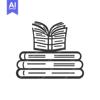 Aset premium populer: An open book rests upon a stack of three closed books