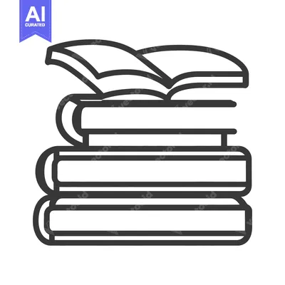 Aset desain premium: A Stack Of Books With One Partially Opened At The Top