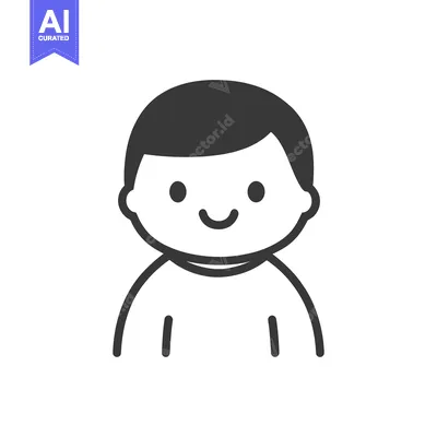 Aset premium populer: Simple smiling person in a minimalist and simplistic design style