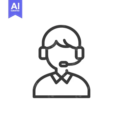 Popular premium asset: Minimalist Customer Service Icon: Headset-Wearing Representative in Bo