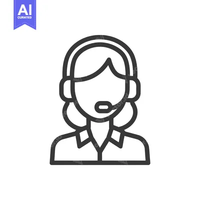 Popular premium asset: Minimalist Customer Service Icon: Female Agent with Headset, Outline S