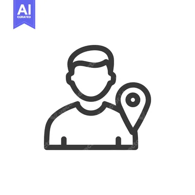 Aset premium populer: User Location Icon: Person with Map Pin, Minimalist Design