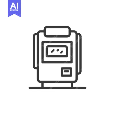 Aset desain premium: Minimalist ATM Icon: Sleek Line Art Design on White Background