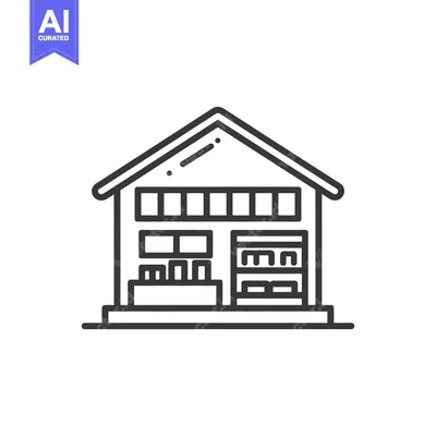 Popular premium asset: Minimalist Storefront Icon: Two-Story Building with Display Windows an