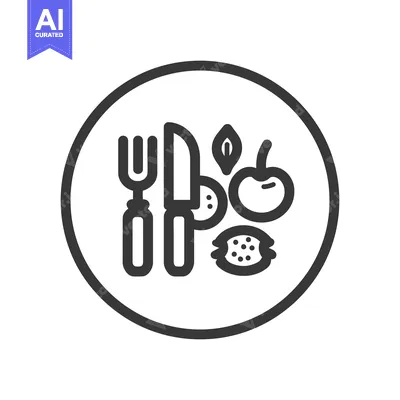 Popular premium asset: Minimalist Food Plate Icon: Fork, Knife, Cherry, and Lemon Outline