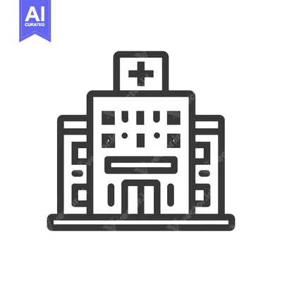 Premium design asset: Minimalist Hospital Icon: Bold Outline, Medical Symbolism, Modern Desi