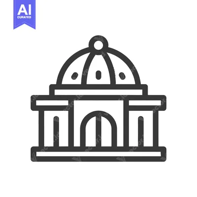 Aset premium populer: Minimalist Dome Building Icon, Architectural Landmark Symbol, Vector I
