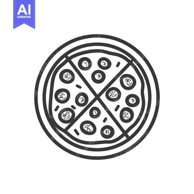Popular premium asset: Hand-Drawn Pizza Illustration with Pepperoni on a Plate, Isolated