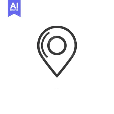 Aset desain premium: Minimalist Location Pin Icon on White Background, Navigation Symbol