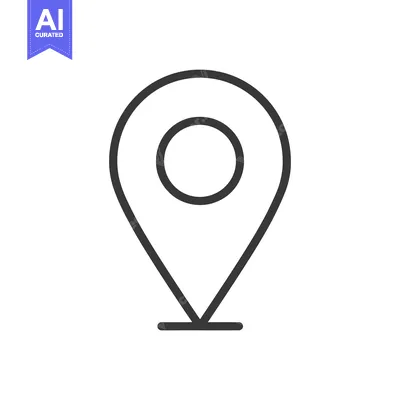 Aset desain premium: Minimalist Location Pin Icon: Sleek, Modern Design on White Background