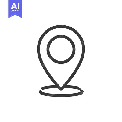 Aset desain premium: Simple Black Line Art of a Location Pin Icon