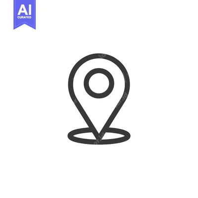 Aset desain premium: Minimalist Gray Location Pin Icon on White Background, Navigation Symb