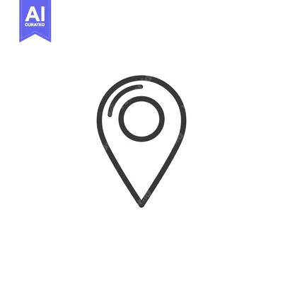 Aset premium populer: Minimalist Location Pin Icon with Circular Accent, Outline Style