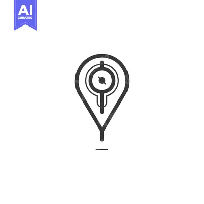 Aset desain premium: Location Pin Icon with Circle Inside