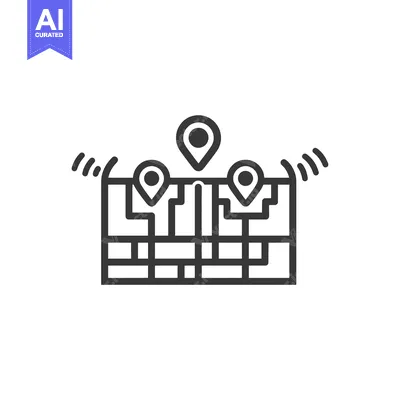 Aset premium populer: Location Pins on a Grid Map with Signal Waves