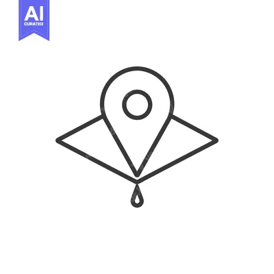 Aset desain premium: Location Pin with Droplet Icon