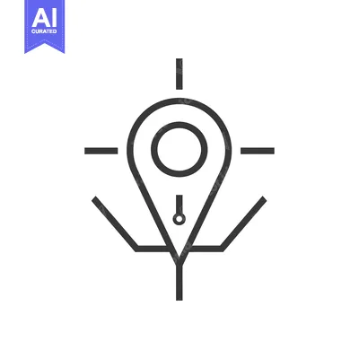 Aset desain premium: Location pin with four directional arrows