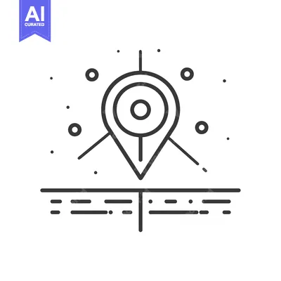 Aset premium populer: Location Pin with Surrounding Circles on a Horizontal Line
