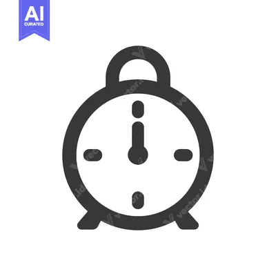 Aset desain premium: Midnight Alarm: Bold Clock Icon Signifying Time