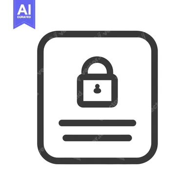 Aset desain premium: Locked Document With Three Lines Icon
