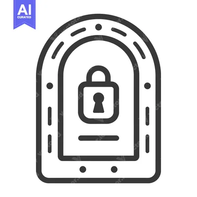 Locked vault with keyhole icon