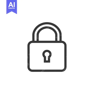 Aset premium populer: Minimalist Padlock Icon: Security, Privacy, and Protection Symbol on W