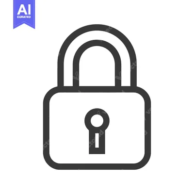 Aset desain premium: A simple illustration depicting a closed padlock for security purposes